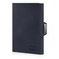 BROWN BEAR Leder Geldbörse klein mit Münzfach & RFID-Schutz | Echtleder Vintage Blau | Slim Wallet Design für Herren & Damen - BB Bruce BU