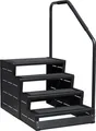 Wellis Swim Spa Treppe Einstiegstreppe mit Handlauf Einstiegshilfe für Swim Spas Schwarz