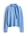 OPUS Damen Pullover | PARF Regular Strickpullover im Alpaka Wollmix Water Blue, 40