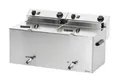 Bartscher Fritteuse PROFESSIONAL II Tischgerät, 2 Becken à 10 l, Elektro, Edelstahl, mit Fettablasshähnen und 2 Körben, für Gastronomie
