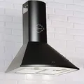Gurari C 046 Dunstabzugshaube 60 cm in Schwarz | Wandhaube Abzugshaube 1000m³/h | Sehr Saugstark | 3 Stufen | Drückknöpfe | Ablufthaube/Umlufthaube | Kaminhaube Premium Marke