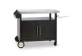 BBQ-Toro Grillablagetisch Grillwagen 103,5 x 59 x 81 cm, Silber/Schwarz Grilltisch, Servierwagen (1-St), Zwei integrierte Bremsen