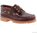 Timberland Authentic 3-Eye Lug - handgenähter Bootsschuh für Herren in Burgunderrot Leder Schuhe TB050009-648 , EU 42 US 8.5 - Rot - 42