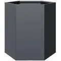 vidaXL Hochbeet Pflanzkübel Anthrazit Sechseckig 46x40x45 Stahl schwarz