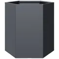 vidaXL Blumentopf Pflanzkübel Anthrazit Sechseckig 46x40x45 Stahl (1 St), Stahl/Anthrazit