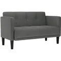 vidaXL Zweisitzer-Sofa Dunkelgrau 111 cm Stoff 4100561