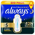 Always Ultra Damenbinden Starke Periode (Größe 5) Mit Flügeln 14 Stück, Sehr Saugfähig Und Ultradünn, Für Die Periode