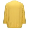 GOLDNER Kurzarmbluse Kurzgröße: Chiffon-Shirt mit 3/4-Arm, Rundhals Damen Sommerbluse, Halbarm, Feierlich, weich, Kunstfaser, Chiffon gelb 23