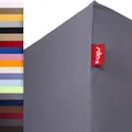 r-up Passt Spannbettlaken 180x200-200x220 bis 35cm Höhe viele Farben 100% Baumwolle 130g/m² Oeko-TEX stressfrei auch für Boxspringbetten (grau)