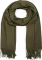 styleBREAKER Unisex Schal mit Fransen | weiches Viskose Tuch in Uni Farbe | langer Winterschal für Damen und Herren | Große Farbvielfalt, Farbe:Oliv