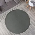 TT Home Krabbelmatte Babyzimmer Teppich Spielmatte Kinder Unifarben rutschfest Flauschig, Farbe: Grau Anthrazit, Größe:160 cm Rund