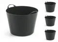4 x Gartenkorb Korb Haushaltskorb Einkaufskorb Wäschekorb Flexibel 40 L Schwarz
