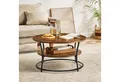 VASAGLE Couchtisch Couchtisch, Wohnzimmertisch, rund, Holz, klein (inkl. Zubehörpaket & Anleitung), Sofatisch, Ø 80 x 45 cm, einfacher Aufbau, viel Stauraum, braun
