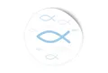 itenga Aufkleber itenga 25x Sticker "Fisch" hellblau 4,0 cm rund