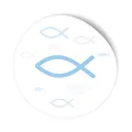 itenga 25x Sticker Aufkleber Fisch hellblau Kommunion Konfirmation Taufe 4cm