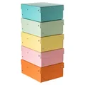 Archivbox Falken PURE Box Pastell A5, für bis zu 1250 Blatt, mit Beschriftungsfeld, L 250 x B 180 x Füllhöhe 100 mm, FSC®-Pappe, farbsortiert, 5 Stück 662255