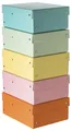 FALKEN PURE Aufbewahrungsbox 1250 Blatt pastellorange, pastellblau, pastellrosa, pastellgrün, pastellgelb 18,0 x 25,0 x 10,0 cm, 5 St.