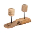 TEAK KERZENSTÄNDER "2 LIGHTS" | Teakholz | Kerzenhalter, Holz Kerzenleuchter