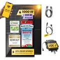 Solakon 1000W Balkonkraftwerk - Balkonkraftwerk 800W komplett Steckdose - neuester 800 Watt Wechselrichter - Solaranlage Komplettset, 500W bifaziale Solarmodule inkl Zubehör - 5m Kabel, Ohne Halterung