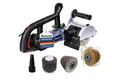 Fanzwork Walzenschleifer Satiniermaschine V2 1500W inkl. Stahldraht+Nylon+Schleifpapierbürste, Perfekt zum Trockenschleifen von Altholz, Metall, Kunststoff, Gips