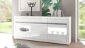 Sideboard Carat Kommode Anrichte Schrank in weiß Hochglanz und Beton grau