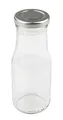Dr. Oetker Milchflasche 250 ml, hochwertige Smoothie-Flasche mit Deckel, luftdichte Saftflasche, Flasche zum Selbstbefüllen, Vorratsglas mit Schraubverschluss (Farbe: Transparent/Silber)