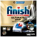 Finish Ultimate Plus Infinity Shine Spülmaschinentabs, Geschirrspültabs für intensive Reinigung, Fettlösekraft und Glanz mit Schutzschild, 2 x 73 Finish Caps