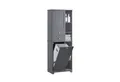 SoBuy Hochschrank BZR104, Badezimmerschrank mit Wäschekorb Schmaler Badschrank Hoch Badregal Stehend mit 6 Ablagen, 2 Schubladen Wäscheschrank, Badezimmer