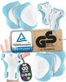 99FLIPS Protektoren-Set Schoner Inliner skates Kinder Set Skateboard Protektoren Schützer (Knieschoner Kinder Schutzausrüstung für Rollschuhe & Skateboard, 6-tlg., Knieschützer, Ellenbogen Schützer & Handschützer inkl. Tasche), Schlittschuhe Schoner Geschenke für Kinder