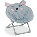 Relaxdays Kinderstuhl, Grau, Textil, Metall, Kunststoff, Tiere, 1-Sitzer, 50x47x48 cm, Kinder- & Jugendzimmer, Kindermöbel, Kindersitzmöbel & -tische, Kinderstühle
