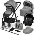 lionelo Kombi-Kinderwagen BIANKA 3 IN 1, (Set 3in1), Erschwinglicher, hochwertiger Kinderwagen, Grey Stone