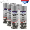 6x presto Thermo Lack Spray silber Spraydose hitzebeständig bis 800 Grad 400ml