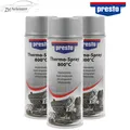 3x presto Thermo Lack Spray silber Spraydose hitzebeständig bis 800 Grad 400ml