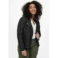 ONLY CARMAKOMA Lederimitatjacke CARAVANA FAUX LEATHER BIKER OTW mit Biker-Details schwarz M (46)