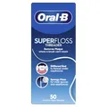 Oral-B Superfloss Zahnseide – 2er Pack – Ideal für Zahnspangen, Brücken & Implantate – Vorgefertigte Fäden für einfache Anwendung – Zahnseide für schwer erreichbare Stellen