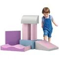 HOMCOM Bausteinset 7er-Set Schaumstoff Bausteine für 1-3 Jahre alt Kinder