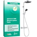hansgrohe Activera S - wassersparendes Duschsystem (EcoSmart+) mit Thermostat, Regendusche (240 mm) mit Armatur, Handbrause (2 Strahlarten), Schlauch, Brausestange und Kopfbrause, Chrom, 28083000