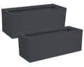 ONDIS24 Blumenkasten Graphit (2 St), 79.5 x 29.5 x 29.5 (H) cm, Pflanzvolumen ca. 57 Liter