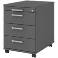 bümö Rollcontainer, Graphit, Holzwerkstoff, Nachbildung, 4 Schubladen, Rechteckig, 42.8x59x58 cm, FSC Mix, Arbeitszimmer, Container