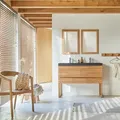 Waschtisch aus Teakholz mit Waschbecken aus Lavastein 120 Edgar
