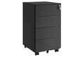 SONGMICS Rollcontainer Schubladenschrank, mobiler Aktenschrank, Metallschrank, Druckertisch, abschließbar, 3/4 Schubladen