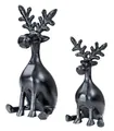 levandeo 2er Set Rentiere Metall Schwarz Hirsche Deko Tischdeko Weihnachtsdeko Figur Weihnachten Tierfigur Aufsteller