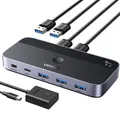 USB-Splitter USB 3.0 3x USB-A 1x USB-C + 2x kabel USB-A Ugreen Switch Schwarz