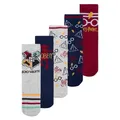 Harry Potter Socken für Jungen und Mädchen - Hogwarts Kinder Sneaker Kindersocken Söckchen Grau/Blau/Rot (5er Pack) (DE/NL/SE/PL, Numerisch, 23, 26, Regular, Grau/Blau/Rot)