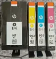 4 x Original HP 903XL Cyan Magenta Gelb 907XL Schwarz . 6960 Series, 6970 Series