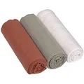 LÄSSIG Baby Puckdecke Spuckdecke Pucktuch Mulltuch 3er Set Baumwolle 85 x 85 cm/Swaddle & Burp Blanket L Rust/Olive/Milky