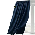 BEAUTEX Verdunkelungsgardine mit Kräuselband U-Band, Blackout Vorhang Blickdicht abdunkelnd, Größe und Farbe wählbar (Breite: 140 cm, Höhe: 145 cm, Navyblau)