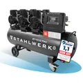 STAHLWERK Kompressor mit 120 L Tank (ST-1010 Pro) – ölfrei & leise, 10 bar, 5,91 PS (4,35 kW), 750 l/min, 72 dB, Druckluftkompressor mit Brushless-Motoren, Silent-Kompressor, Flüsterkompressor