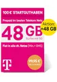 Telekom MagentaMobil Prepaid 5G Jahrestarif SIM-Karte I 96 GB Datenvolumen (8 GB/Monat) & Flat (Min, SMS) in alle dt. Netze + EU-Roaming I Surfen mit 5G/ LTE Max & Hotspot Flat I 100 EUR Startguthaben