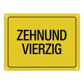 50. Geburtstag Metallschild mit Spruch: Zehnundvierzig Geschenk fünfzig Runder